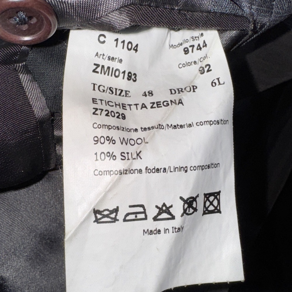 Ermenegildo Zegna Men Sz 48L Traveler Sport Coat Gray w/Blue Pinstripe Wool/Silk - Picture 13 of 14